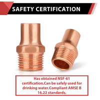 1/2" C x MNPT Copper Male Adapter Plumbingsell