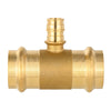 1" x 1" x 1/2" Copper Press x Copper Press x PEX Expansion Brass Tee (Lead Free)