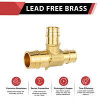 PEX A Expansion 1" X 3/4" X 3/4" PEX Expansion Reducing Tee (Lead Free) Plumbingsell