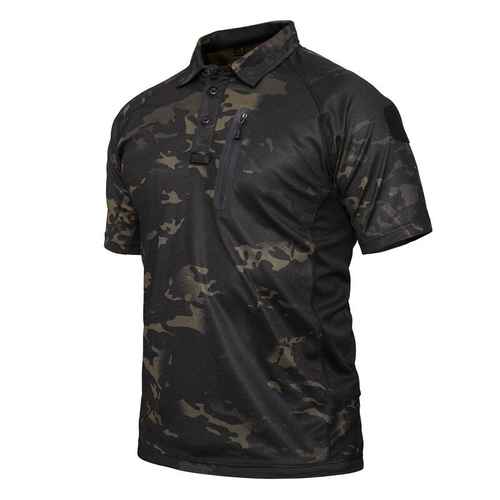 Army Tactical Outdoor Quick-Dry Camo Polo Sleeve