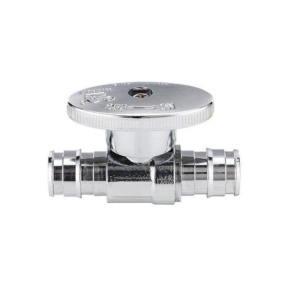 1/2" x 1/2" PEX Expansion Straight Stop Valve, 1/4 Turn (Lead Free) Plumbingsell