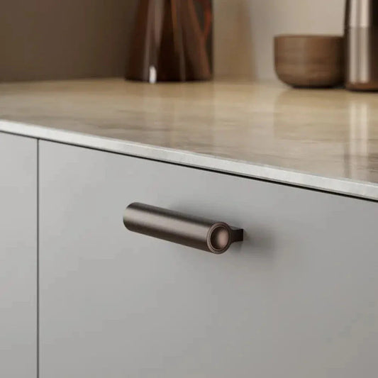 Dark Bronze "Lucente" Tubular Drawer Pulls Euro • Knobs