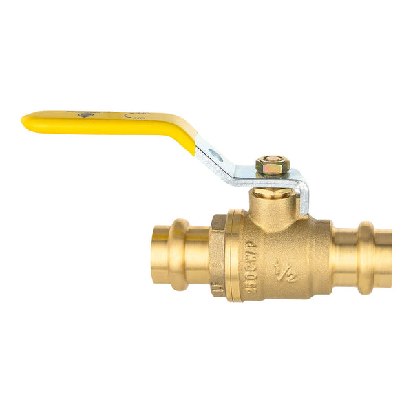 1/2" Press Ball Valve with EPDM O Ring, Yellow (Lead Free) Plumbingsell