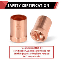 3/4" C x 1/2" FNPT Copper Female Adapter Plumbingsell
