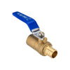 10 Pcs 3/4" PEX Crimp x 3/4" Sweat Ball Valve, Blue (Lead Free)