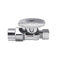 1/2" CPVC x 3/8" OD Compr. Straight Stop Valve, 1/4 Turn (Lead Free)