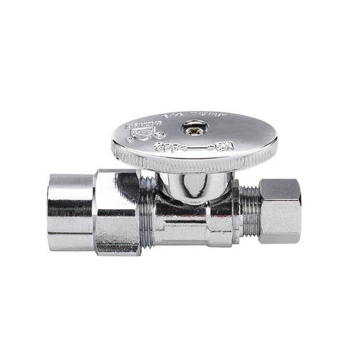1/2" CPVC x 3/8" OD Compr. Straight Stop Valve, 1/4 Turn (Lead Free)