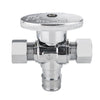 10 Pcs 1/2" PEX Expansion x 3/8" OD Compr. x 3/8" OD Compr. Dual Outlet Angle Stop Valve, 1/4 Turn (Lead Free) Plumbingsell