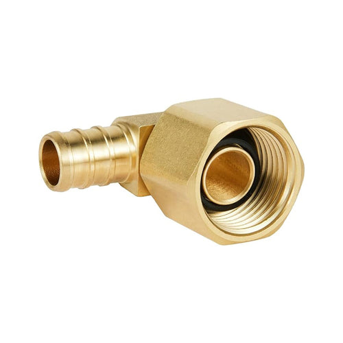 PEX-B Crimp 3/4" PEX x 3/4" Female NPT Metal Swivel Elbow (Lead Free) Plumbingsell