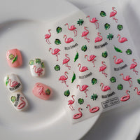Summer Flamingo Nail Art Stickers