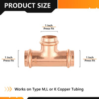 30 Pcs 1" Press Copper Tee (Lead Free)