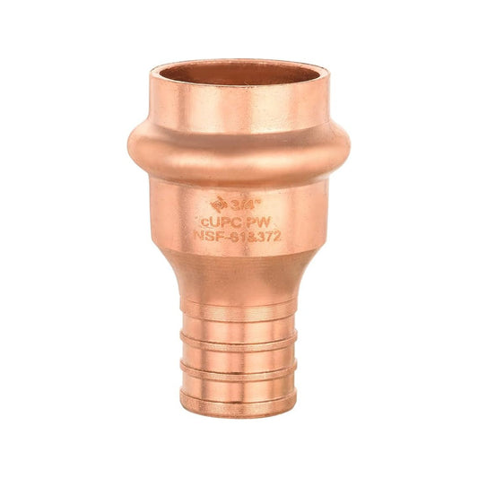 3/4" Copper Press x 1/2" PEX-B Crimp Adapter (Lead Free)