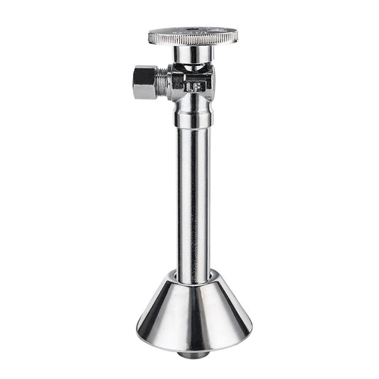 1/2" Sweat x 3/8" OD Compr. Angle Stop Valve, w/5" Angle Extension, 1/4-Turn (Lead Free)