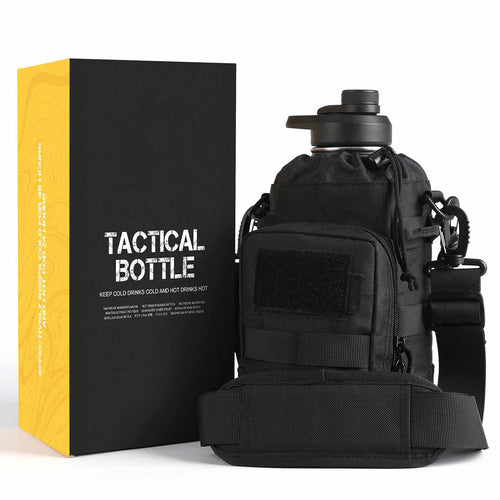 Votagoo 64Oz Half Gallon Stainless Steel Insulated Tactical Water Bottle with Metal Military Water Bottle Tactical Carrier Bag