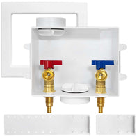 1/2" PEX Crimp (F1807) Inlet, Washing Machine Outlet Box, with Center Drain Plumbingsell