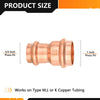 30 Pcs 1" x 3/4" Copper Press x Press Coupling NO Stop (Lead Free)