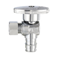1/2" PEX Expansion x 3/8" OD Compr. Angle Stop Valve, 1/4 Turn (Lead Free) Plumbingsell