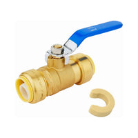 10 Pcs 1" Push Fit Ball Valve, Blue (Lead Free)