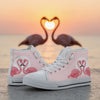 Pink Flamingo Love High Top Shoes