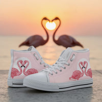 Pink Flamingo Love High Top Shoes