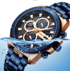 Men's Waterproof  Watch With Chronometers Day View And Fluorescent Hands Unique  Luxury Design  Perfect Gift