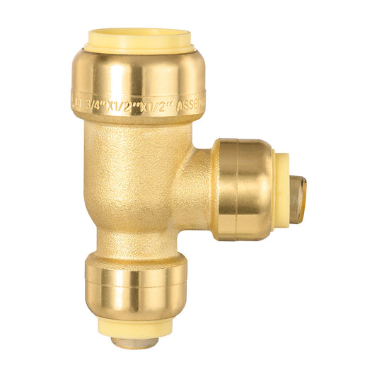 3/4" x 1/2" x 1/2" Push Fit Tee