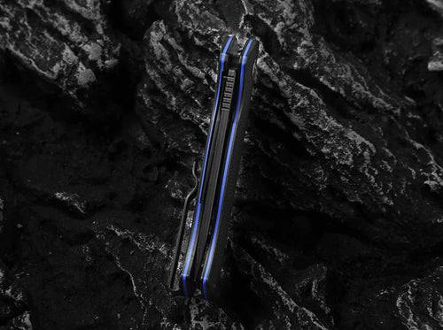 The Pathfinder Folding Pocket Knife Giftset for Men and Women (Black and Blue)