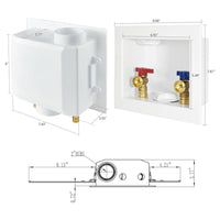 1/2" PEX Crimp (F1807) Inlet, Washing Machine Outlet Box, with Center Drain Plumbingsell