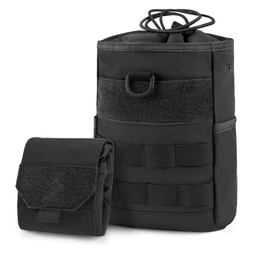 Tactical Dump Pouch Molle Storage Bag Tactical Waist Bag, Drawstring Folding Magazine Dump Bag