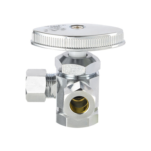 10 Pcs 1/2" FIP x 3/8" OD Compr. x 3/8" OD Compr. Dual Angle Stop Valve, Multi Turn (Lead Free) Plumbingsell