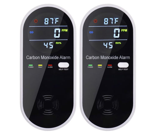 3-in-1 Carbon Monoxide Detector, Carbon Monoxide Detector Plug in Wall with Temperature & Humidity Display