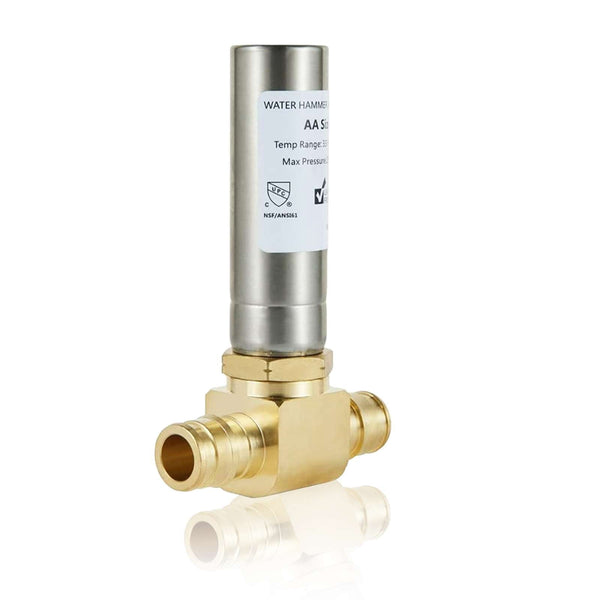 1/2" PEX-A Expansion Connection, Tee Water Hammer Arrestor, Stainless Steel Plumbingsell