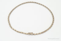 Antique Tulip Flowers Rhinestone Sterling Silver Bib Necklace