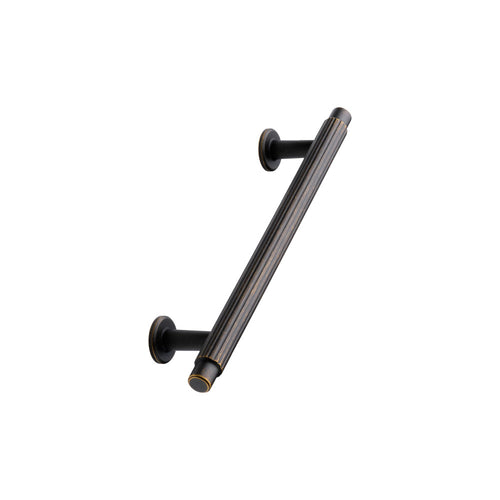 Dark Rubbed Bronze "Villa" Cabinet Knobs and Pulls | Fluted Cabinet Hardware Euro • Knobs