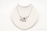 Antique Hematite Sterling Silver Filigree Necklace