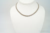 Antique Tulip Flowers Rhinestone Sterling Silver Bib Necklace