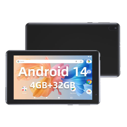 IWEGGO Android 14 Tablet 7 Inch Tablet 4GB RAM 32GB ROM/ 1TB Expandable Tablet 5MP Camera Tableta 1.6Ghz Quad-core Processor 3000mAH Battery Tablet PC 2.4G Wi-Fi 6 BT 5.0