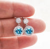 1CT 2Pcs D-Color Moissanite Drop Earrings 925 Sterling Silver With Certificate