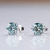 1ct-4ct D Color VVS1 3EX Round Moissanite Stud Earrings Platinum Plated 925