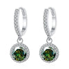 1Ct 6.5mm Blue Green Moissanite Drop Earrings For Women S925 Sterling