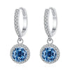 1Ct 6.5mm Blue Green Moissanite Drop Earrings For Women S925 Sterling
