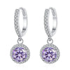 1Ct 6.5mm Blue Green Moissanite Drop Earrings For Women S925 Sterling