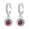 1Ct 6.5mm Blue Green Moissanite Drop Earrings For Women S925 Sterling