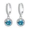 1Ct 6.5mm Blue Green Moissanite Drop Earrings For Women S925 Sterling
