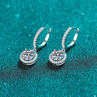 1Ct 6.5mm Blue Green Moissanite Drop Earrings For Women S925 Sterling