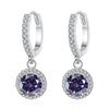 1Ct 6.5mm Blue Green Moissanite Drop Earrings For Women S925 Sterling