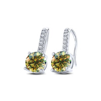 1ct D Color Moissanite 925 Sterling Silver Drop Earrings for Women Wedding