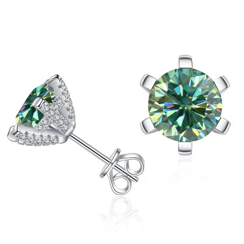1ct D VVS Moissanite Stud Earrings 925 Sterling Silver 3EX Cut Women Daily