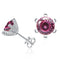 100 facted cut pink / 1.0ct each silver