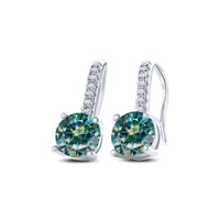 1ct D Color Moissanite 925 Sterling Silver Drop Earrings for Women Wedding
